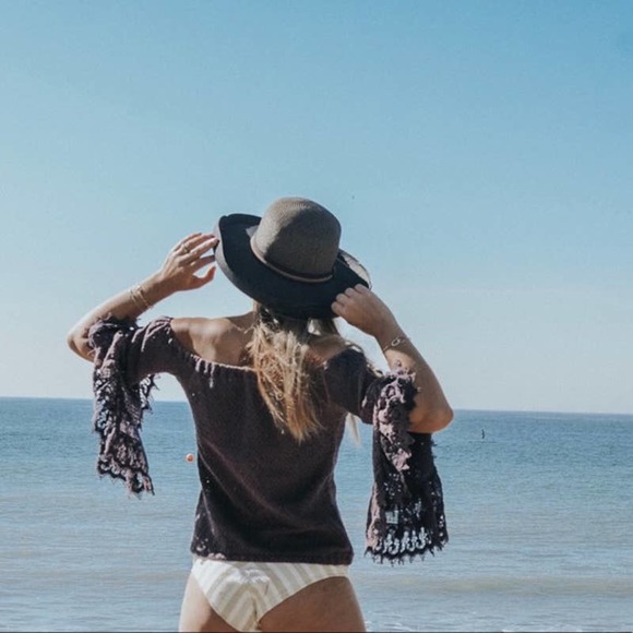 Jens Pirate Booty Free People XS Chemical Lace Off The Shoulder Top Purple Boho - Picture 4 of 14